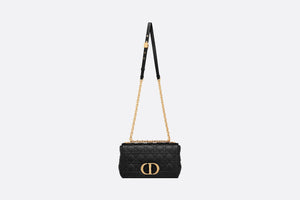 Medium Dior Caro Bag • Black Supple Cannage Calfskin