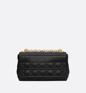 Medium Dior Caro Bag • Black Supple Cannage Calfskin
