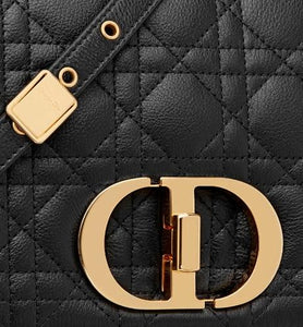 Medium Dior Caro Bag • Black Supple Cannage Calfskin