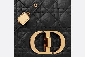 Medium Dior Caro Bag • Black Supple Cannage Calfskin