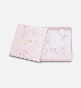 Toile de Jouy Newborn Gift Set • Pale Pink and White Muslin, Interlock and Cotton Velvet