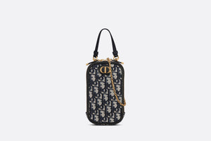 30 Montaigne Phone Holder • Blue Dior Oblique Jacquard