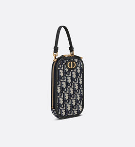 30 Montaigne Phone Holder • Blue Dior Oblique Jacquard