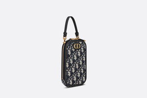 30 Montaigne Phone Holder • Blue Dior Oblique Jacquard