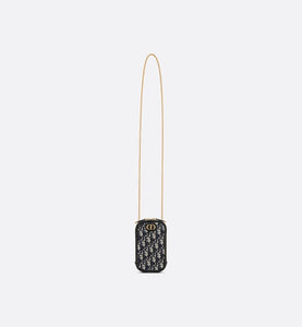 30 Montaigne Phone Holder • Blue Dior Oblique Jacquard