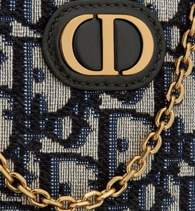 30 Montaigne Phone Holder • Blue Dior Oblique Jacquard