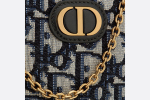 30 Montaigne Phone Holder • Blue Dior Oblique Jacquard