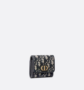 30 Montaigne Lotus Wallet • Blue Dior Oblique Jacquard