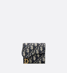 Saddle Lotus Wallet • Blue Dior Oblique Jacquard