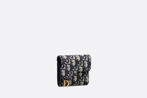 Saddle Lotus Wallet • Blue Dior Oblique Jacquard