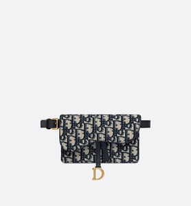 Saddle Belt Pouch • Blue Dior Oblique Jacquard