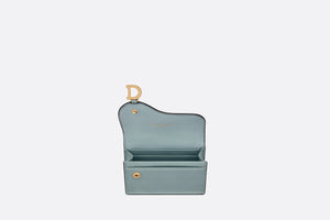 Saddle Flap Card Holder • Cloud Blue Goatskin