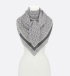 D-Oblique Shawl • Gray Wool, Silk and Cotton