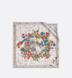 Dior Zodiac Square Scarf • White Silk Twill