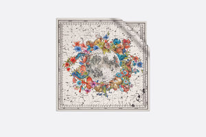 Dior Zodiac Square Scarf • White Silk Twill