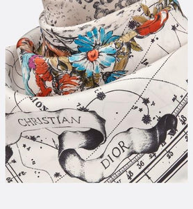 Dior Zodiac Square Scarf • White Silk Twill