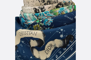 Dior Zodiac Square Scarf • Navy Blue Silk Twill