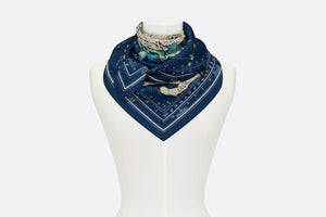 Dior Zodiac Square Scarf • Navy Blue Silk Twill