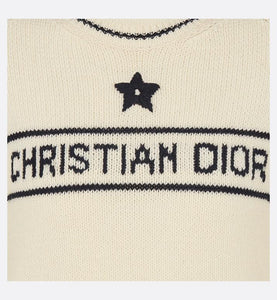 'CHRISTIAN DIOR' Short-Sleeved Sweater • Ecru Cashmere and Wool Knit