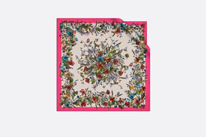 D-Millefiori Square Scarf • Fuchsia Silk Twill