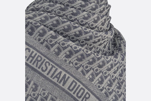 Dior Oblique Denim Shawl • Denim Blue Wool, Silk and Cashmere
