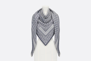 Dior Oblique Denim Shawl • Denim Blue Wool, Silk and Cashmere