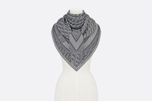 Dior Oblique Denim Shawl • Denim Blue Wool, Silk and Cashmere