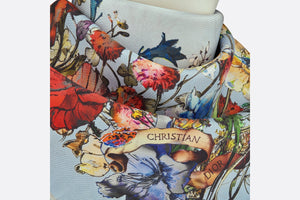 D-Millefiori Square Scarf • Sky Blue Silk Twill
