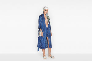 D-Millefiori Square Scarf • Sky Blue Silk Twill