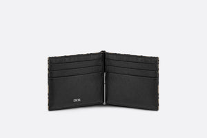 Wallet with Bill Clip • Beige and Black Dior Oblique Jacquard