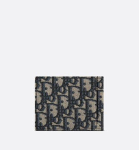 Wallet with Bill Clip • Beige and Black Dior Oblique Jacquard