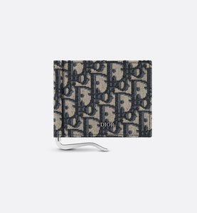 Wallet with Bill Clip • Beige and Black Dior Oblique Jacquard