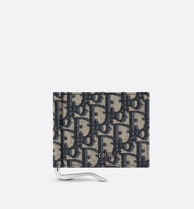 Wallet with Bill Clip • Beige and Black Dior Oblique Jacquard