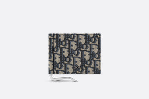 Wallet with Bill Clip • Beige and Black Dior Oblique Jacquard