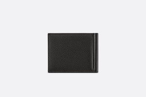 Wallet with Bill Clip • Black Grained Calfskin with 'CD Icon' Signature
