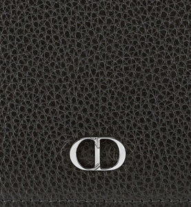Wallet with Bill Clip • Black Grained Calfskin with 'CD Icon' Signature