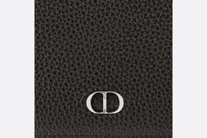 Wallet with Bill Clip • Black Grained Calfskin with 'CD Icon' Signature