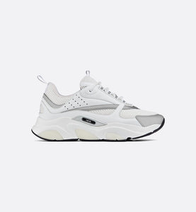 B22 Sneaker • White Technical Mesh with White and Silver-Tone Calfskin