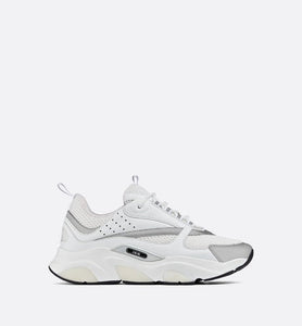 B22 Sneaker • White Technical Mesh with White and Silver-Tone Calfskin