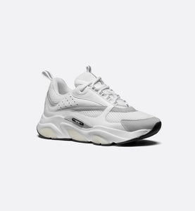 B22 Sneaker • White Technical Mesh with White and Silver-Tone Calfskin