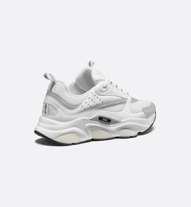 B22 Sneaker • White Technical Mesh with White and Silver-Tone Calfskin