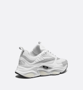 B22 Sneaker • White Technical Mesh with White and Silver-Tone Calfskin
