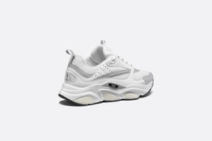 B22 Sneaker • White Technical Mesh with White and Silver-Tone Calfskin