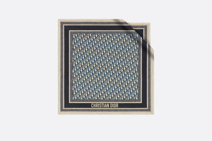 Dior Oblique Diortwin Square Scarf • Navy Blue Silk Twill