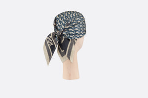Dior Oblique Diortwin Square Scarf • Navy Blue Silk Twill