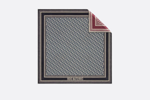 Dior Oblique Diortwin 90 Square Scarf • Burgundy and Navy Blue Silk Twill