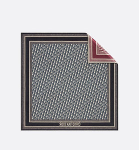 Dior Oblique Diortwin 90 Square Scarf • Burgundy and Navy Blue Silk Twill