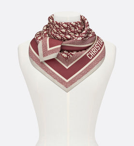 Dior Oblique Diortwin 90 Square Scarf • Burgundy and Navy Blue Silk Twill