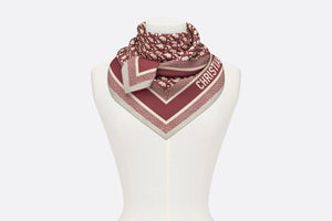 Dior Oblique Diortwin 90 Square Scarf • Burgundy and Navy Blue Silk Twill