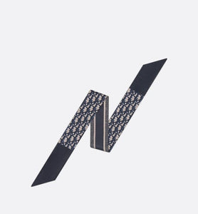 Dior Oblique Mitzah Scarf • Navy Blue Silk Twill